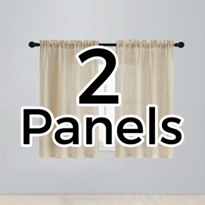 TEMU 2패널 팜하우스 카페 시스루 커튼 - 라인 패턴, 로드 포켓 100% 폴리에스터, 주방 & 침실용, 세탁기 사용 가능, 6가지 색상 (베이지/라이트 그레이/그린/화이트/브라운/다크 브라운), 빛 가림 기능, 러스틱 스타일, 내구성 있는 소재, 홈 데코, 전통 디자인