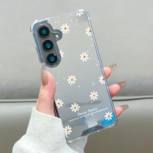 TEMU 2025년 고급 창의적인 휴대폰 케이스, 사방 충격 방지 디자인으로 전체 화면 야생 꽃 패턴이 포함되어 있으며, Samsung Galaxy S25, S24, S23, S22, S21 Plus Ultra FE 및 다양한 A 시리즈 모델과 호환됩니다. 가족, 파트너, 친구에게 선물로 이상적인 축제 중