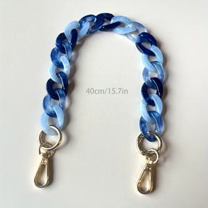 TEMU 새로운 오리지널 디자인 아크릴 가방 체인 폰 케이스 장식 손목 스트랩 방실 랜야드 핸드헬드 짧은 체인 교체용 토트백 체인 40cm/15.7인치