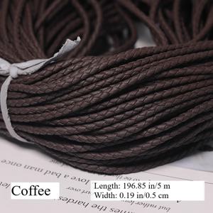 TEMU 5미터 PU 가죽 꼬임 코드 3-10mm 원형 로프 DIY 주얼리 만들기 키체인 팔찌 공예용 소품