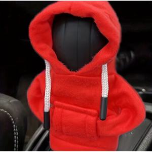 TEMU 핏 기어 시프트 커버 후드티 - 인간화된 기어노브 디자인, 부드러운 소재로 대부분의 차량에 적합, 다양한 색상 (레드, 그레이, 블랙) | 인테리어 액세서리 & 스타일 업그레이드, 후드 디자인과 커프가 있는 기어 시프트 보호대, 수동/자동 변속기 호환