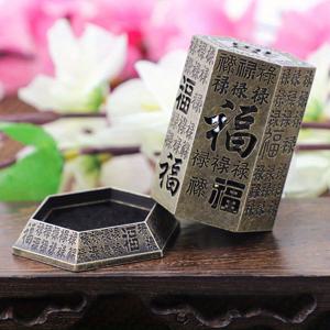 TEMU 1개 금속 육각형 길상 홀로우 향로 - 스틱, 콘, 타워 향에 다용도, 중국 선 향의 필수품, 빈티지 장인 정신과 클래식 청동 패턴, 홈 데코 선 향로, 차 의식 동반자, 휴일 선물