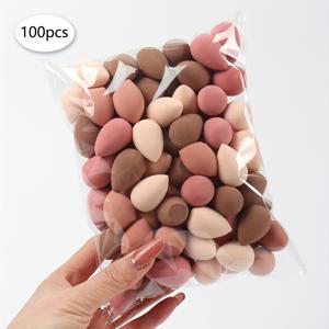 TEMU /100개입 랜덤 미니 메이크업 스펀지, BB 크림, 파운데이션, 컨실러 블렌딩에 이상적. 눈가, 코 주변의 섬세한 컨투어링에 특히 적합하며, 지역적인 결점과 여드름 스킨을 커버하는 데 좋습니다.