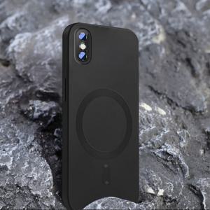 TEMU 아이폰 XR, X/XS, XSMAX 호환 소프트 매트 케이스 (마그네틱 무선 충전 지원, 카메라 렌즈 보호 필름 포함)