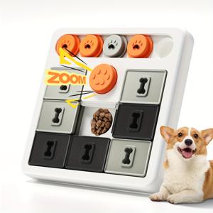 TEMU 다양한 난이도 수준의 애완 동물 사각 퍼즐 장난감, 소형, 중형, 대형 고양이 및 강아지에게 적합한 슬로우 피딩 트레이너 및 트리트 디스펜서, 비전기식.