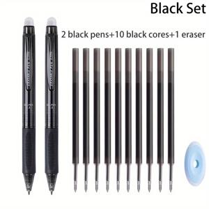 TEMU 13개 세트 리필 가능한 지우개 펜 – 0.5mm 미세 팁 검정 & 파랑 잉크 + 교체용 10개 포함 | 시험, 사무실 및 학교 용품을 위한 세척 가능 플라스틱 핸들 (경제적인 매직펜)