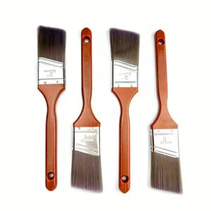 TEMU 4개입 2인치 각도 페인트 브러시 나무 손잡이 포함 - 라텍스 및 오일 페인트, 스테인, 실내외 홈 개선에 이상적, 내구성 있는 플라스틱 & 목재 구조, 부드러운 적용을 위한 인체공학적 그립, 벽용 페인트 브러시