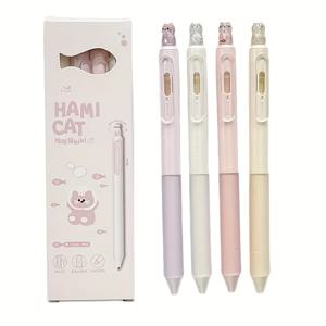 TEMU 0.5mm 가는 팁, 반짝이는 글리터 바렐, 속건성 블랙 잉크, 부드러운 필기감을 갖춘 사랑스러운 고양이 젤 펜 4개 세트입니다. 다이어리 쓰기 및 사무 업무에 적합하며 고양이 애호가 및 신학기 선물로 좋습니다.
