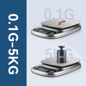 TEMU 1개 HOTU 디지털 주방 저울 5kg/10kg 용량, 0.1g 고정밀도, LCD 디스플레이 전자 저울, 4가지 단위 (g/oz/) 베이킹용, 휴대용 자동 종료 기능, 실험실 및 주방용