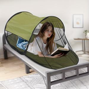 TEMU 크리스마스 보트형 천장 핸드 스로우 빠른 개폐 모기장, 모기 및 벌레 방지, 싱글 비즈니스 호텔용, 무료 설치, 휴대용