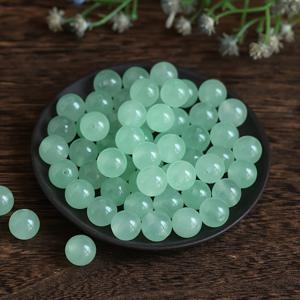 TEMU 6Mm 50pcs / 8Mm 30pcs 자연석 녹색 아이스-칭수 자유로운 비즈 (반제품) 보석 만들기, DIY 공예 액세서리 재료 - 비즈 팔찌, 목걸이 및 휴일 선물 (추수감사절) 용이합니다.