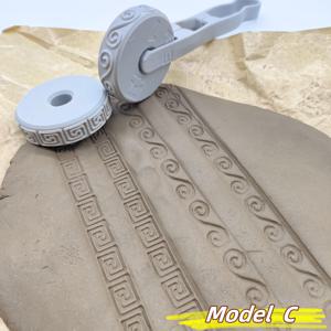 TEMU 클레이 스탬프 롤러 세트 - 도자기용 기하학적 & 이집트 패턴, DIY 클레이 도구, 세라믹 질감 휠, 예술 및 공예 스탬프