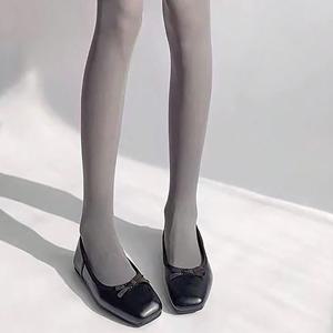 TEMU 1 쌍 회색 팬티 스타킹 - 사탕색 스타킹, 신축성 있는 나일론 및 엘라스탄 블렌드, 편안한 모든 계절 착용, 손세탁 또는 건조 세탁, 귀여운 팬티 스타킹, 캐주얼 의상, 단색 디자인, 편안한 핏, 청소년용, 청소년용