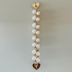 TEMU 휴대폰용 진주 체인, 폰 케이스 액세서리, 하트 모양 버튼 진주 체인 폰 케이스 장식.