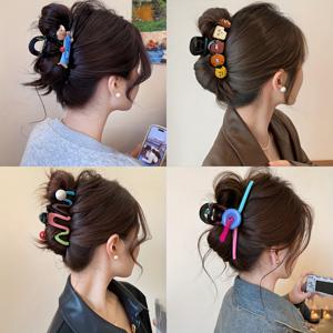 TEMU 4개 세트 컬러풀 상어 모양 귀여운 버튼 클립, 일상 및 파티용 베어 디자인