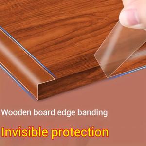 TEMU 헤비듀티 투명 방수 테이프 - 강력 접착 PVC 에지 프로텍터, 욕실 문, 캐비닛, 가구용 - 방습 및 스크래치/충격 방지 - 투명 마감 - 주방, 욕실, 사무실에 이상적 - 쉬운 적용, 가구 보호, 매끄러운 통합, 내구성 있는 PVC 필름