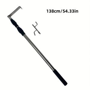 TEMU 1개 스테인리스 텔레스코픽 트럭 베드 그랩버, 확장 가능한 핸들 포함 | 내구성 강한 화물 훅으로 무거운 물건 쉽게 들어올리기 가능 | 픽업트럭용 | 길이 조절 가능 | 튼튼한 구조