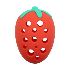 TEMU 1개 귀여운 딸기 메이크업 에그 정리 케이스 - 파스텔 핑크/레드 뷰티 블렌더 보관함, 여행용 고품질 실리콘 미끄럼 방지 화장품 트레이, 베니티, 욕실 또는 휴대용 - 비비블렌더, 스펀지형 화장품, 유연한 디자인의 달걀형 코스메틱 정리함