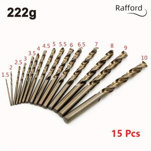 TEMU 15개 세트 라포드 HSS 코발트 드릴 비트 - 금속, 목재, 경질 플라스틱용 헤비듀티 드릴 비트 - 사전 구멍 뚫린 드릴 도구, DIY, 목공 및 금속 가공에 이상적 (1.5-10mm)