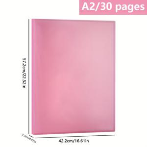 TEMU A2 페인팅 보관 북, 페인팅 아트 보관 소책자, 30개의 투명 파우치 포함, 양면 60개 작품 수납 가능, 두꺼운 PP 소재, 대용량 아트 컬렉션, 페인팅, 스케치, 사진, 포스터 등 수납에 적합