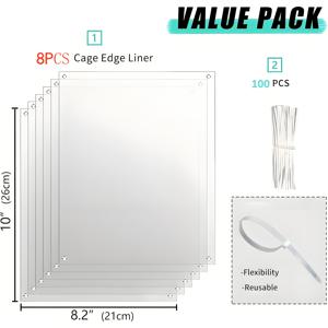 TEMU 펫 케이지 에지 라이너 세트 - 8/18개 선택 가능, 투명 PVC, 방수 & 냄새 차단, 10