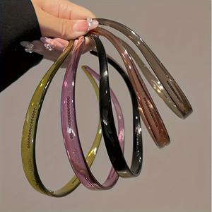 TEMU 1개 (5개 세트, 단품 구매 가능) 투명 티아라 & 미끄럼 방지 U자형 헤어밴드 - 빈티지 광택 헤어 액세서리, 웨딩, 프롬, 발렌타인데이, 브레이드, 번, 업스타일에 적합