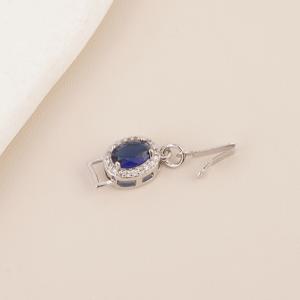 TEMU 18K 금도금/플래티넘 도금된 구리 1개, 강력한 색상 유지 주얼리 걸쇠, 블루 지르코니아 목걸이 및 팔찌 커넥터, 핸드메이드 주얼리 스페이서 걸쇠, 주얼리 제작 액세서리.