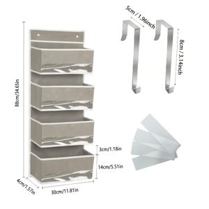 TEMU 문 수납함, 4단 걸이형 문 정리함 (대용량 포켓 4개 포함), 최대 44파운드까지 담을 수 있으며 넘어짐 방지 기능이 있습니다. 침실, 욕실, 냉장고, 방 수납 및 수집품 보관에 적합하며 가정 정리 및 욕실 정리를 제공합니다.