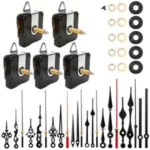 TEMU DIY 5개 무소음 시계 운동 + 시계 바늘 8세트, 운동 축 길이 31/28/16mm 벽걸이 시계 수리 부품 세트 (건전지 미포함)