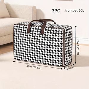 TEMU 의류, 침구, 이사, 여행용 접이식 수납백 3개 세트 - 고하중 공간 절약형 접이식 정리함, 여행가방용 포장백, 이사 박스, 수납용