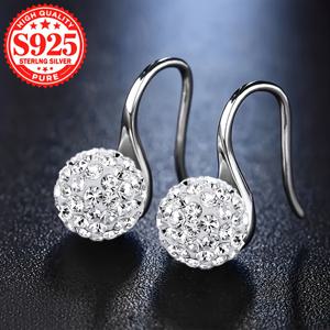 TEMU 한 쌍, 실버, 여성 패션 귀걸이, 대형 디스코 볼 후크, 합성 인레이, 반짝이는, 블링 블링, 고급스러운, 데일리 웨어, 파티, 웨딩에 적합, 모든 여성에게 알레르기 프리