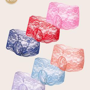 TEMU 6개 남성용 섹시 레이스 박서 브리프 - 플로럴 레이스 패널이 있는 투명 속옷, 미끄럼 방지 스트레치 핏, 일상 및 특별한 날을 위한 섹시 레이스 박서 - 멀티컬러 팩 (핑크/레드/블루/퍼플/틸) - 그를 위한 섹시 란제리 선물, 편안한 속옷, 우아한 속옷, 통기성 메쉬, 감각적인 속옷, 매력적인 속옷, 고탄력, 스타일리시한 속옷, 로맨틱 선물