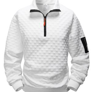 TEMU 남성용 캐주얼 체크 지퍼업 후드티 (포켓 포함) - 긴소매, 스탠드 칼라, 체크 패턴, 레귤러 핏, 봄/가을 겉옷, 봄 가을 의류 | 체크 패턴 후드티 | 지퍼 후드티, 스웨터 후드티, 남성용 스웨터 후드티