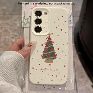 TEMU 크리스마스 트리와 빨간 별, 기분 좋고 밝은 디자인 삼성 갤럭시 S23 폰 케이스용, S22/S24/A32/A35/A55/A71/A72/S23 울트라/S24 울트라 호환 가능. 내구성 있고 충격 방지 TPU 소재 보호 커버, 간단하고 축제적인 선물 다양한 행사에 적합