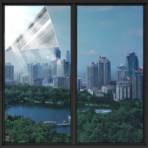 TEMU 개인 정보 보호 단방향 거울 필름, 유리 문 및 창문용 햇빛 가리개 윈도우 스티커, 거실, 침실, 주방 및 홈 데코에 적합, 설치 용이, 에너지 절약 및 내구성, 길이 118.11인치, 자외선 차단