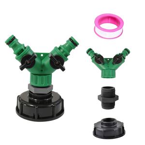 TEMU IBC 탱크 배수 어댑터 키트 (밸브 커넥터 포함), Y-커넥터 볼 밸브, S60 굵은 나사산에서 16mm 퀵 커넥트 피팅, 대용량 컨테이너 액세서리 세트 - 야외 빗물 수집 및 관개, 수조, 물 저장통용, 빠른 설치 기능