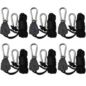 TEMU 캠핑용 텐트 로프 - 고정용으로 설계된, 고정장치, 바람 클립 및 폴 장착, 캐노피 고정에 적합, 내구성 있는 금속 구조로 제작, 안정적인 하중 지지, 성장 조명, 팬, 필터, 정원 도구에 이상적, 식물 관리, 캠핑 장비, 스튜디오 조직을 위한 래칫 조절 디자인, 유연성과 사용 편의성을 위한 견고하고 신뢰할 수 있는 제품