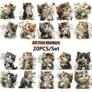 TEMU 야생 고양이 테마 스티커 팩, DIY 스크랩북, 잡지, 사진 앨범, 여행 가방, 노트북, 휴대폰 케이스, 스케이트보드, 기타 미적 수공예품, 데이 선물, 선물용 2D 평면 스티커, DIY 공예,수채화 디자인,아티스틱 스티커,장식 액센트,미적 스티커,공예 애호가,창의적인 취미 애호가