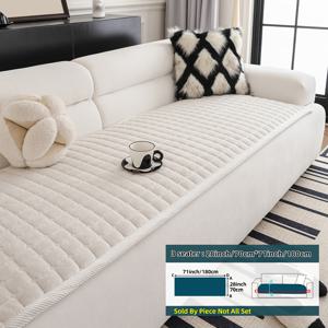 TEMU 1개 플란넬 퀼팅 두꺼운 플러시 소파 커버 | 모던 스타일, 핸드메이드, 동일 색상 넓은 엣지 디자인, 반려동물 친화적, 스크래치 방지, 세탁기 사용 가능, 사계절 범용 미끄럼 방지 소파 쿠션 (거실, 침실, 사무실용)|쇼파|소파|쇼파커버