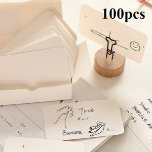 TEMU 100개 빈 카드스톡 - 프로젝트, 창의적 글쓰기, 엽서용 작은 메모 카드 - 부드러운 마감의 튼튼한 소가죽 판지, 저널, 창의 프로젝트, 저널링 필수품, 명함, 빈 명함, 플래시 카드에 적합, 종이, 노트, 쿠폰