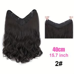 TEMU U자형 클립인 헤어 익스텐션 - 자연스러운 웨이브/컬리 합성 헤어피스, 블랙 컬러, 볼륨과 길이를 위한 롱 길이, 짧은 머리용 쉬운 클립온 부착, 일상 또는 특별한 행사를 위한 자연스러운 웨이브 (호환 가능)