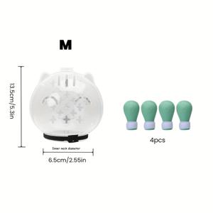 TEMU 고양이 그루밍 세트: 통기성 안티바이트 마우스 커버 캡 & 4개의 안티스크래치 발톱; 조절 가능한 투명 우주비행사 헬멧 및 애완동물 발 커버, 목욕, 발톱 깎기, 수의사 방문에 적합 - 안전한 펫 제품, 가벼운 디자인, 편안함
