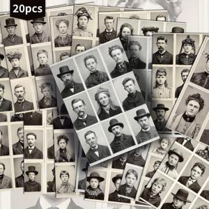 TEMU 20개입 빈티지 블랙 & 화이트 세피아 인물 사진 포스카드 - 4x6인치 레트로 정크 저널 용지, 클래식 핀업 일러스트, 스크랩북용 수집용 장식 그림 카드, 스크랩북 용품, 빈티지 미학, 고품질 인쇄