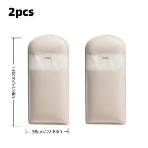 TEMU 40% 옷장 공간 절약을 위한 자동 압축 지퍼 의류 가방 2개 세트. 먼지 방지 기능과 시간 절약을 위한 고급스러운 디자인. 고품질 베이지 색상의 보관 가방으로 다운 재킷에 적합하며 다양한 크기로 제공됩니다.