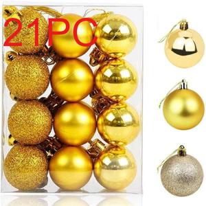 TEMU 21개 골든 원형 크리스마스 볼 장식 세트, 3cm/1.18인치, 광택 + 무광 + 글리터 텍스처, 크리스마스 축제, 크리스마스 트리 장식, 홈 파티, 분위기 연출 및 장식용 아이템, 휴일 장식,축제 장식품,반짝이는 악센트,부드러운 질감,내구성 있는 소재,트리 장식품,장식용 볼,홈 데코레이터,이벤트 스타일리스트