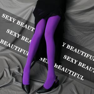 TEMU 여성용 두꺼운 벨벳 스타킹 1쌍 - 고밀도 80D 두꺼운 팬티스타킹, 고탄력 솔리드 컬러 타이츠, 일상복, 파티, 댄싱용