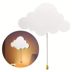 TEMU 1개 부유하는 구름 벽등 - 배터리 작동 금속 나이트 라이트, 따뜻한 화이트 LED, 별과 달 장식, 유아실 및 어린이 침실용, 아기 샤워 선물 아이디어, 플러그 필요 없음, 천체 테마 장식 | 만화 캐릭터 구름 조명, 어린이 침실 조명