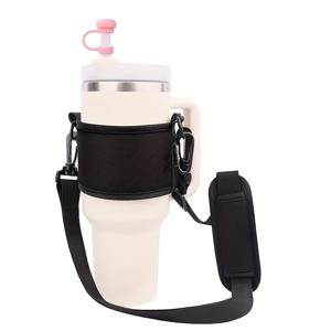 TEMU 숄더 스트랩이 있는 조절 가능한 물병 홀더 - 30oz/40oz 평면 컵 호환, 야외 활동을 위한 튼튼한 휴대 가방, 하이킹, 캠핑 & 여행에 적합, 발렌타인데이, 어버이날, 추수감사절, 새해를 위한 완벽한 선물