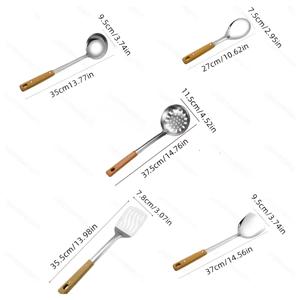 TEMU MAMSHIB 내열성 스테인리스 스틸 조리기구 세트 5종 (나무 손잡이) - 스패츌러, 스푼, 슬롯 터너, 국자 & 체, 튀김, 볶음, 명절 요리(크리스마스, 추수감사절)용 | 식기세척기 안전, 미끄럼 방지 그립 주방용품, 튀김 도구,볶음 도구,나무 손잡이 디자인,현대적인 주방 도구,고품질 주방용품,내구성 있는 조리기구,다용도 국자, 호스트