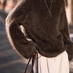 TEMU 여성용 오버사이즈 코리안 스타일 겨울 가디건 스웨터 - 우아한 칼라 & 버튼 프론트 클로저, 부드럽고 신축성 있는 코트, 크리스마스, 오피스, 캐주얼 웨어 - 루즈핏 롱 슬리브 (세탁기 사용 가능)